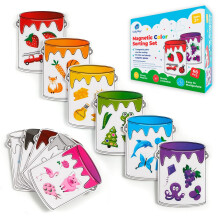Set de Ordenação de Cores Magnético Simply Magic com 11 Potes - Brinquedos de Ordenação para Crianças