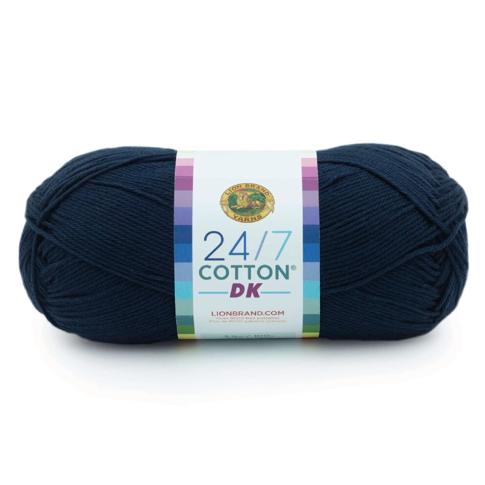 Lion Brand Yarn 24/7 Cotton DK Yarn  1 Pack  Nightshade