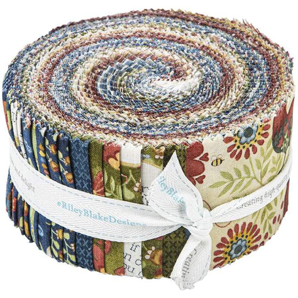 Teresa Kogut Stitchy Birds Rolie Polie 40 2,5-Zoll-Streifen Jelly Roll Riley Blake Designs RP-12600-40-image