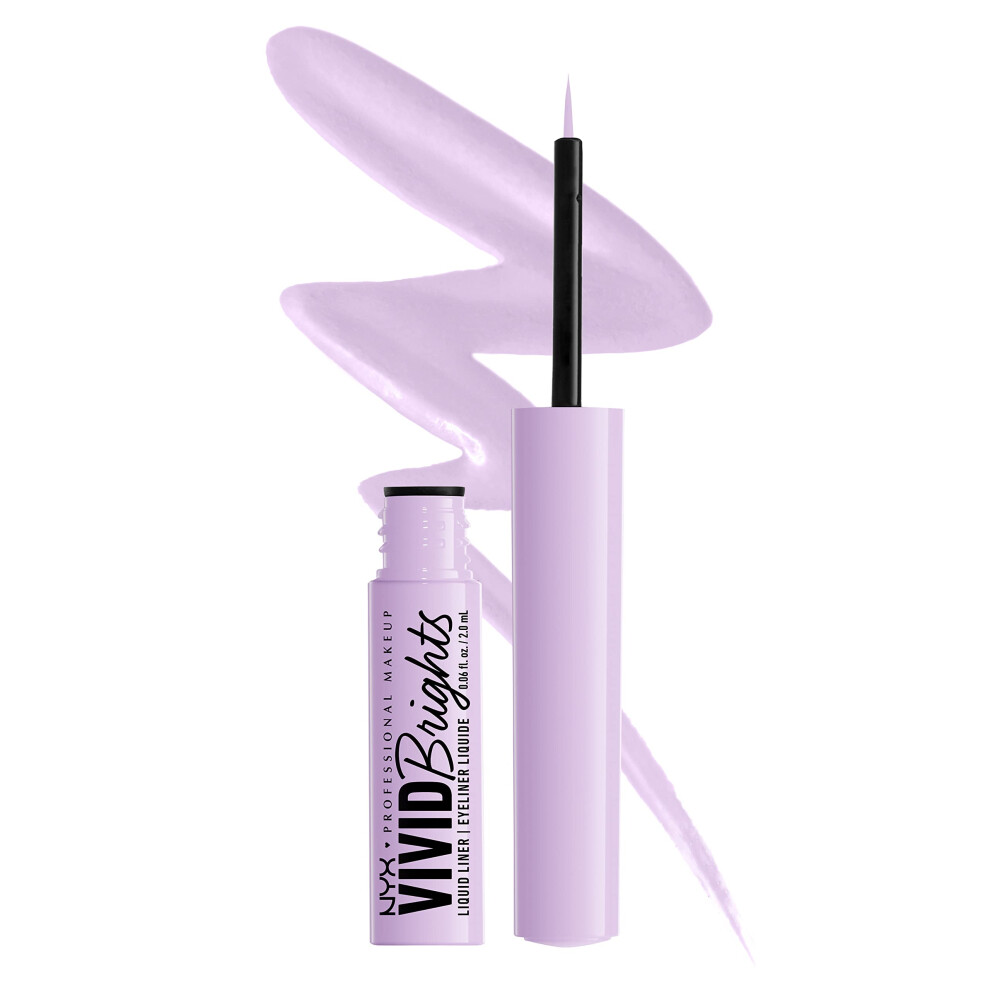 NYX PROFESSIONAL MAKEUP Vivid Brights Liquid Liner  Smear-Resistant Eyeliner with Precise Tip - Lilac Pink