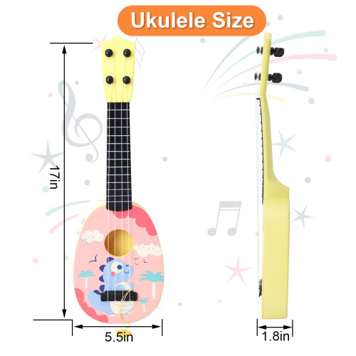 Yoloplus+ 15 polegadas de crian   a ukulele guitarra 4 strings mini guitar 1