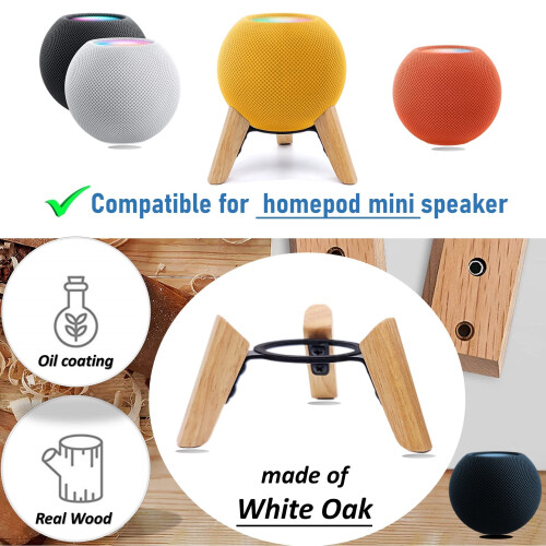 Ρεαλιστική ξύλινη βάση για Homepod mini, τρίποδο ξύλου με μεταλλικό σκελετό 2