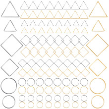 PAGOW 96Pcs Beading Hoops for Jewelry Making Hypoallergenic Teardrop Square Round Triangular Earrings Beading Hoop Bulk for DIY Crafts Accessories S