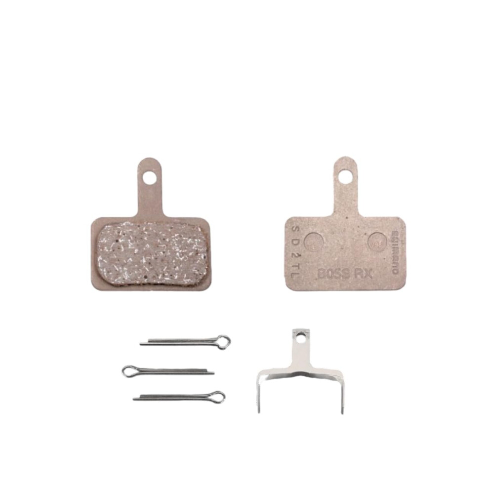 Shimano B05S-RX Disco Brake Pad And Spring - Resin Compound, Stainless Steel Back Plate-image