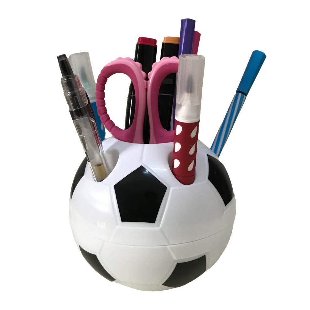 Tellme Soccer Pen Holder for Desk  Football Pencil Cup  Cute Creative Desktop Storage Case  Table Organizer Container  Gifts for kids (Black)-image-OPC-PFNF7NJ-NEW
