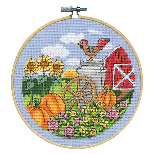 Design Works Crafts Fall Counts Cross Stitch Kit com argola