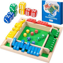Shut The Box Gra w kosci 8 kostek 4 graczy Drewniany stl z planszami Gra umiejetnosci matematycznych z upuszczeniem Instrukcje gry dla dzieci Dorosl