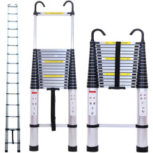 6.2m Telescopic Folding Extension Ladder Multi Purpose Steps 20.3ft with Detachable Hooks for Household and Outdoor Working 