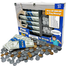 Dr. STEM Toys Soldi Finti per Bambini: un Set Resistente in Scatola che Fornisce 400 Pezzi di Banconote Finte Realistiche e Monete Finte per il G