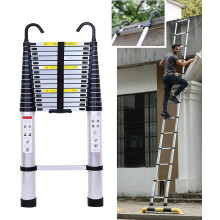 6.2m Telescopic Ladder Telescoping Extension Ladder Aluminum Extendable Ladder Portable Multi Purpose with Detachable Hooks