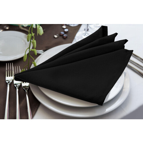 Utopia Home [Pacote de 24, Preto] Guardanapos de Tecido 20x20 Polegadas, 100% Poliéster 2