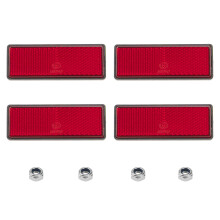 Rrina 4 stuks 1,25 """" x 3,45 """" rode rechthoek plastic reflecterende waarschuwingsreflector voor motorfiets