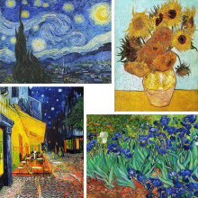 VeGuude Diamond Painting Kits voor volwassenen 4-pack Van Gogh Sterrennacht Diamond Art Kits 5D Volledige boor DIY-knutsels voor volwassenen Thuismuu