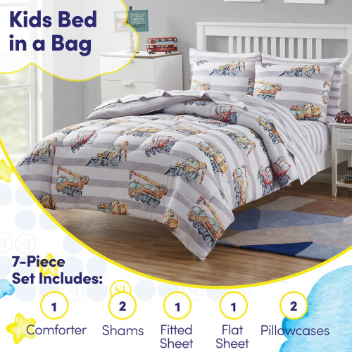Σετ Κρεβατοκάμαρας για Παιδιά Bed in a Bag Full με Αυτοκίνητα 1