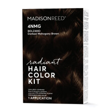 Madison Reed Radiant Hair Color Kit Darkest Mahogany Brown for 100% Gray Coverage Ammonia-Free 4NMG Bolzano Brown Permanent Hair Dye Pack of 1