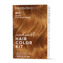 Madison Reed Radiant Hair Colour Kit Donker Koperblond voor 100% Grijsdekking Ammoniakvrij 8CC Matera Marigold Permanente Haarverf, 1 verpakking