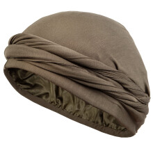 CAPLORD Silk Satin Lined Turban for Men Durag Head Wrap Pre-Tied Skull Cap Turbans for Women Sleeping Bonnet Halo Turban Sleep Cap Hair Cover Soft Nig