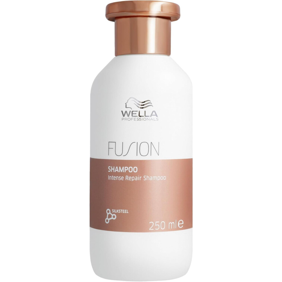 Wella Professionals Fusion Intense Repair Shampoo - 95% Less Breakage | Weak & Damaged Hair, Gently Cleanses & Nourishes, - 250ml