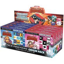 WizKids Marvel Dice Masters: Secret Wars Origin Pack Display - Innehller 8 Origin Pack (4 av varje sort) Funktioner Spider Gwen/Spider Man Pack