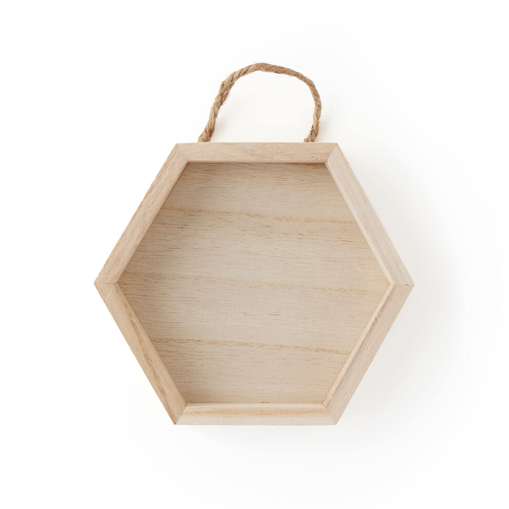 Bo   te     ombre hexagonale en bois brut 6 x 5 de Make Market - Bo   te     souvenirs pr   te     finir - Lot de 24