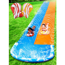 JOYIN 32,5 Fu extra lange Wasserrutsche und 2 aufblasbare Bretter, robuste Rasenwasserrutschen, doppelte Wasserrutsche mit Sprinkler f r Kinder