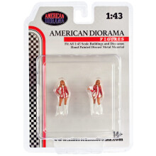 Race Day Two Diecast Figures Set 6 for 1/43 Scale Models by American Diorama 38364