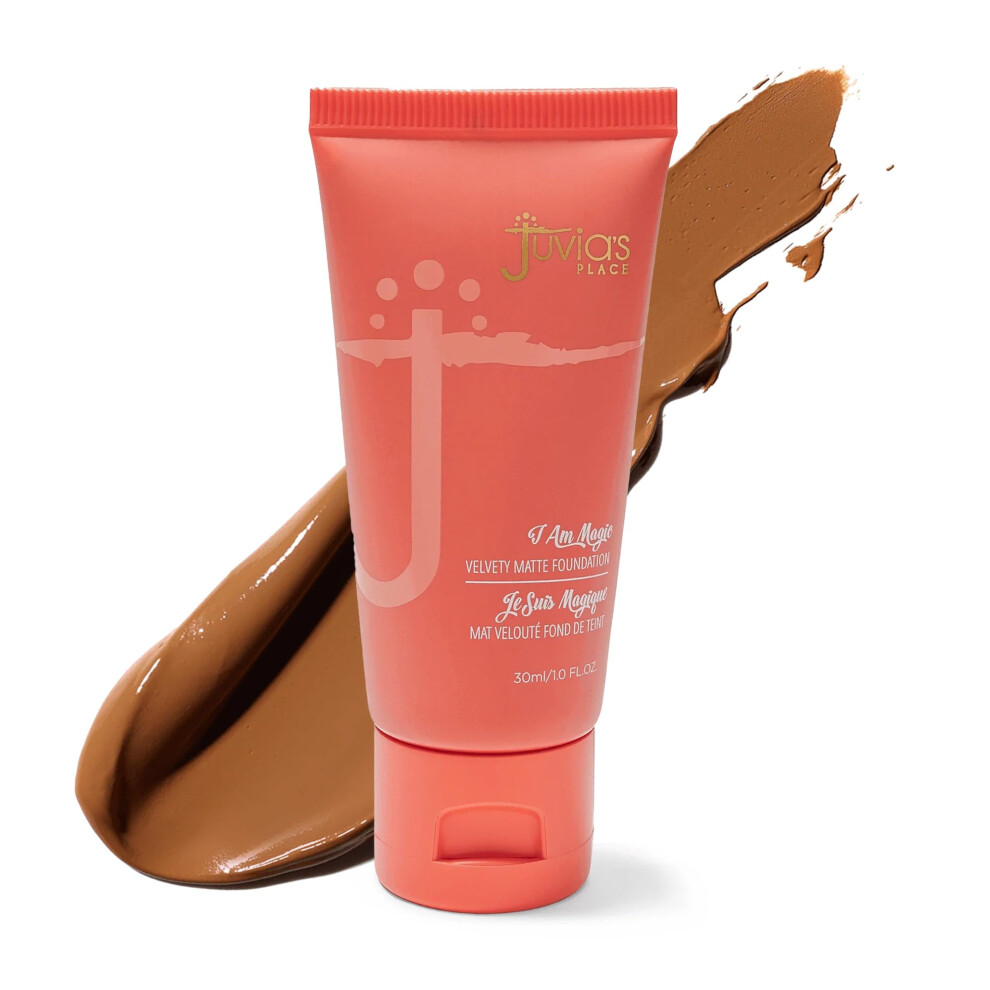 Juvias Plats Dark Juvia's Place I Am Magic Velvety Matte Liquid Foundation 100 - Sudan - Deepest W/Cool Undertone Makeup Foundation Full Coverage Lightweight Lo