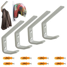 Paquete de 4 soportes resistentes de aluminio para casco de motocicleta, expositor de chaquetas, mochilas, bolsos, colgador de pared, gancho para