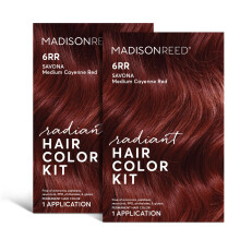 Madison Reed Radiant Hair Colour Kit Medium Cayenne Red voor 100% grijsdekking Ammoniakvrij 6RR Savona Scarlet permanente haarverf, set van 2
