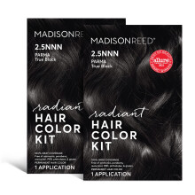 Madison Reed Radiant Hair Color Kit Soft Black per la copertura al 100% dei capelli grigi resistenti, senza ammoniaca, confezione da 2 tinture pe