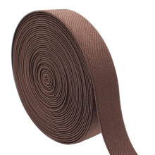 Cusut banda elastica de 1 inch cu 5-yard maro maro colorat dublu twill ?esut elastic