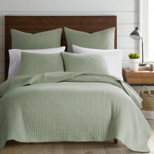 Levtex Home - Set de pilota cu punct de cruce Desert Sage - 100% bumbac - Cuvertura completa/Queen (88x92in.) + 2 cuverturi standard (26x20in.) -
