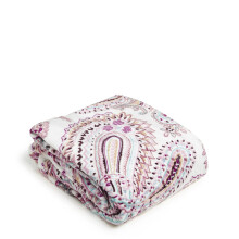 Vera Bradley Women's Fleece Plush Throw Blanket Sand Paisley 80 X 50