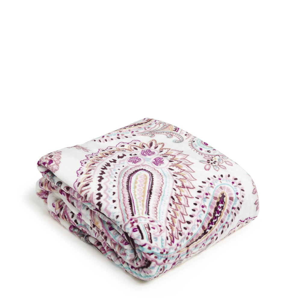 Vera Bradley Women's Fleece Plush Throw Blanket Sand Paisley 80 X 50