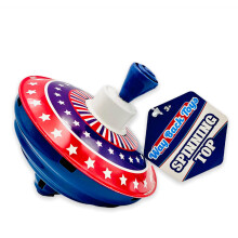Way Back Leget?j Spinning Top Nyhed Let at spinde Leget?j med Hand Spinner Gyro Farverig r?d hvid og bl? m?nster retro spinning leget?j for 3 ?r