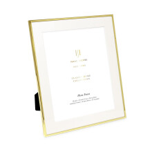 Isaac Jacobs 10x12 (Matted 8x10) Gold Metal Picture Frame Classic Metal Photo Frame Made For Tabletop & Hanging Display Home and Office D?cor Phot