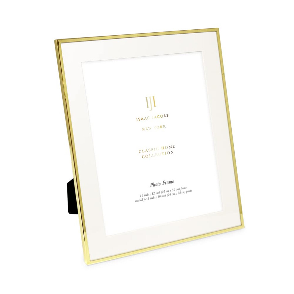 Cornice Per Foto In Metallo Dorato Isaac Jacobs 10X12 (Con Passepartout 8X10) Cornice Per Foto Classica In Metallo, Ideale Per Esposizione Da Tav-image