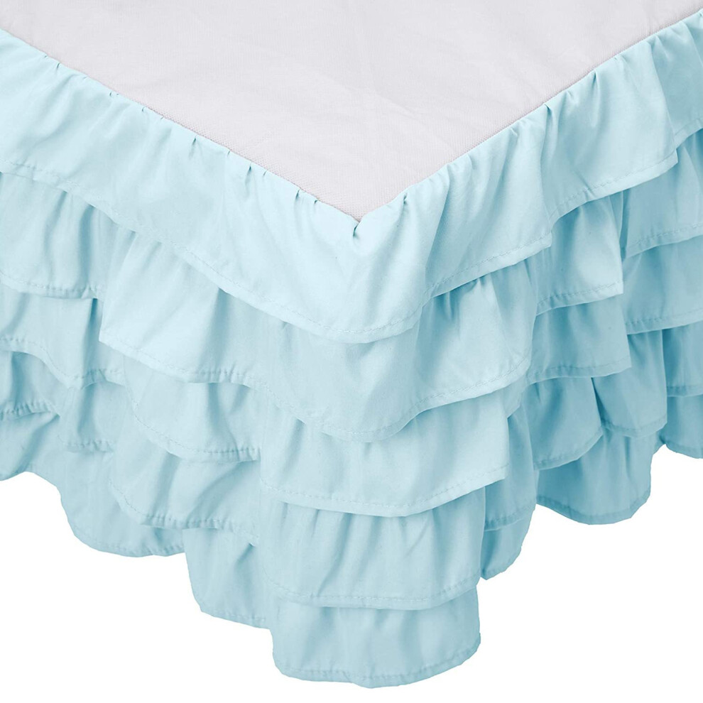 Elegant Comfort Leila Collection Multi-Ruffle Bed Skirt 1500 Thread Count Egyptian Quality Easy Fit Dust Ruffle 15 inch Drop Wrinkle and Stain Res