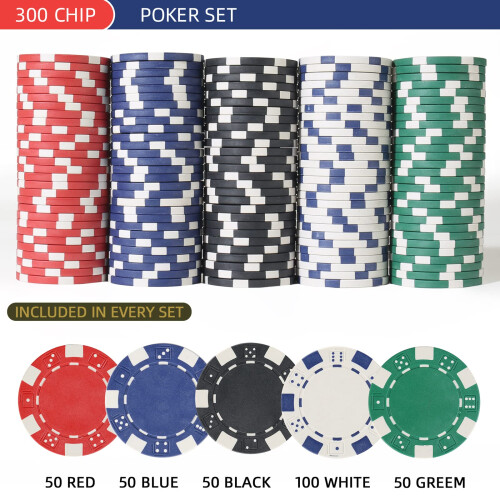 LUOBAO 300 Τεμάχια Σετ Μάρκες Πόκερ για Texas Holdem, Blackjack, Τουρνουά με Αλουμινένια Θήκη 1