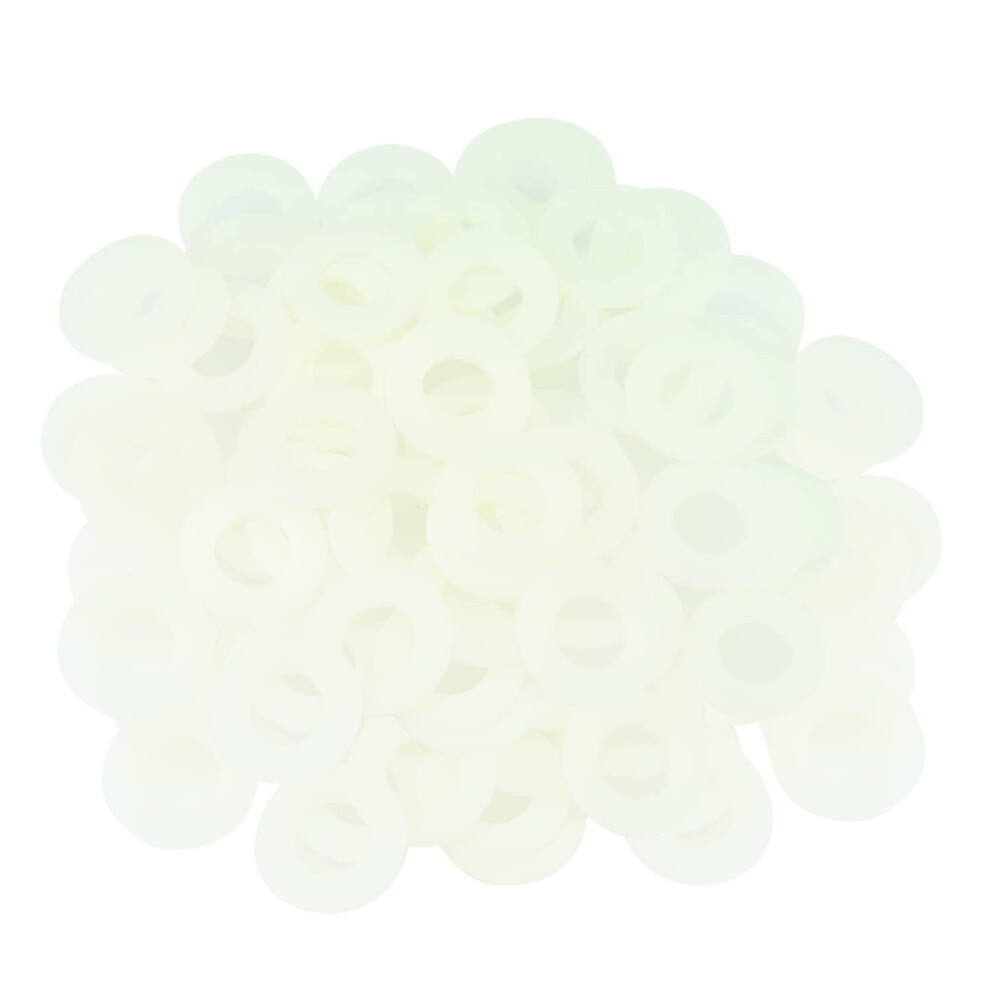 Helifouner 100 Pieces M8 White Nylon Flat Washers Plastic Washers Inner Diameter 8Mm Outer Diameter 16Mm Thickness 1.5Mm 749355461356
