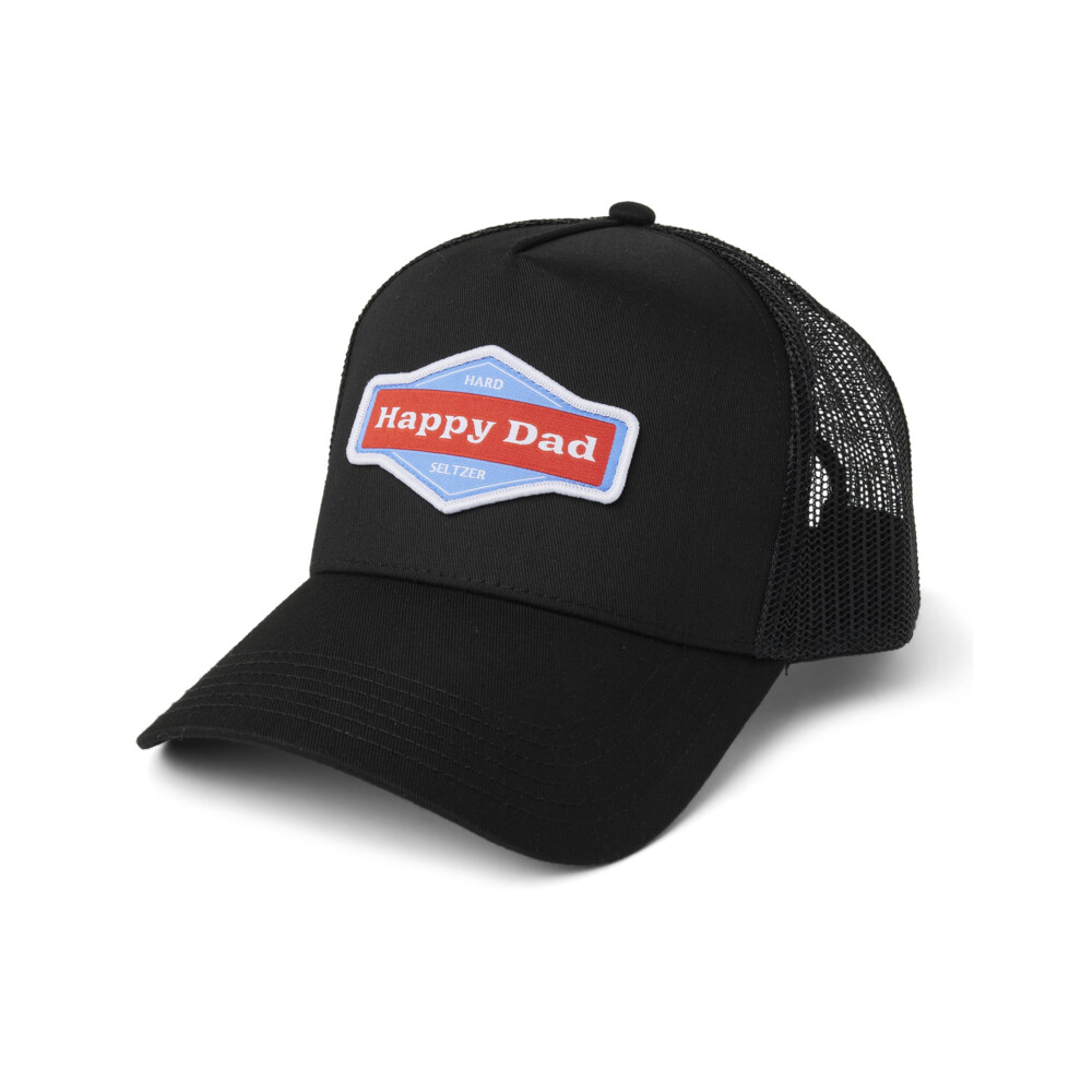 Happy Dad Trucker Hat  Black  Trendy Mens Hats with Breathable Mesh Back  Adjustable Snap Closure  Birthday Gifts for Men and Women  Snapback Cap