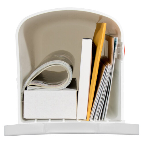 Architectural Mailboxes Parsons Plastic Post Mount Mailbox, Code A, PL10W0AM, Wit, Gemiddelde Capaciteit, 1 Stuk 2