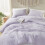 Ensemble de Couette Codi Lavande Violet Boho pour Filles, Design Pompon Esthétique, Literie Douce en Microfibre 1