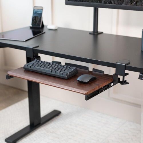 Vivo VIVO Tabuleiro de Teclado e Rato para Mesa, 20 x 11 polegadas, Madeira Escura, MOUNT-KB05ES-D 1