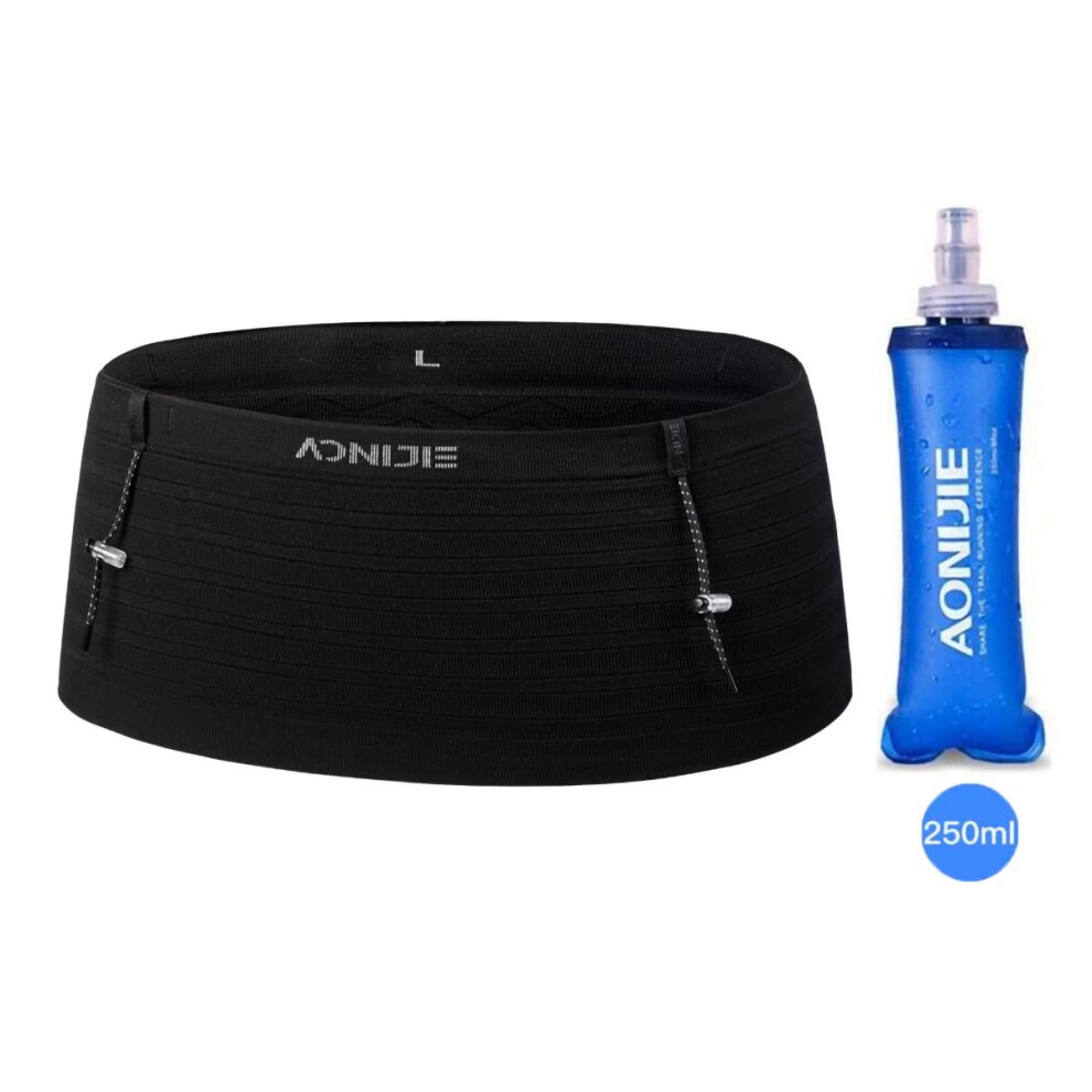 AONIJIE Running Belt with 250ml Soft Flask for Women and Men Lightweight & Non-slip Black Fanny Pack Fits All Size Phones Passport and More (Black wit-image-OPC-PFMRPGH-NEW