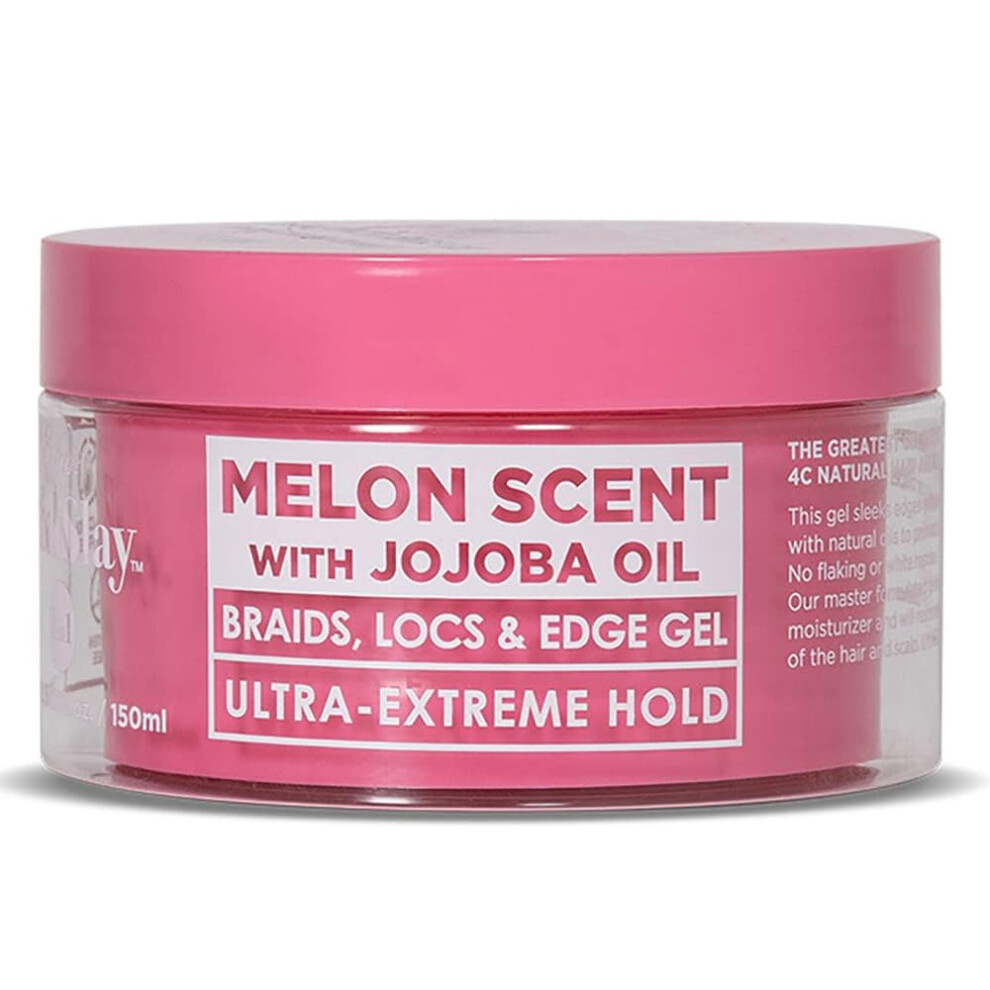 Esha Slick N Slay Braiding Gel: Ultra Hold & Hydrating Gel For Braids Twists Locs - Melon Infused Fast Dry Formula - 5Oz
