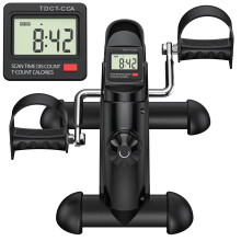 FEIERDUN Mini Exercise Bike Under Desk Bike Pedal Exerciser for Arm/Leg Exercise Adjustable Magnetic Resistance Desk Cycle with LCD Screen Display f