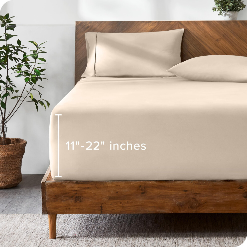 Drap-housse Bare Home pour lit double - Drap-housse à poche extra profonde - Microfibre 1800 de qualité supérieure - Ultra doux et infroissable -