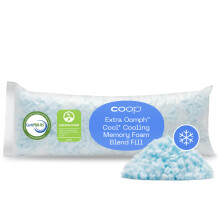 Coop Home Goods Extra Oomph Cool+ Pillow Fill  Gel-Infused  Plus Shaped Memory Foam Filling for More Airflow  1/2 Pound Filler for Eden Cool+ Pillows