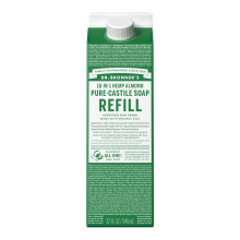 Dr. Bronner's - Pure-Castili?vloeibare zeep navulling 82% minder plastic per liter Gemaakt met biologische oli? 18-in-1 gebruik voor gezicht Lichaam